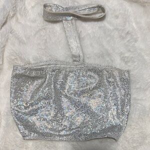 Festival Silver Holographic Mosaic Strap Tube Top